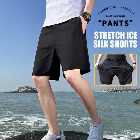 Heren Plus Size IJs Zijde Stretch Shorts