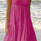 Mouwloze beach midi-jurk met panelen in één kleur