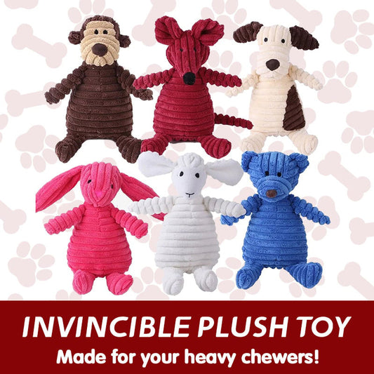 🎁[Beste cadeau voor huisdieren] Onverwoestbaar piepend pluchen speelgoed voor agressieve kauwers