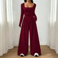 ✨ EEN MOEITELOZE TOTALE LOOK | Damesjumpsuit met vierkante halslijn en wijde pijpen -53 %