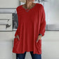 😍Casual Dames T-Shirt met Lange Mouwen & Zakken – Comfortabele Pasvorm en Praktische Stijl