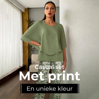 🔥50% korting✨ Dames 2-delige set comfortabel casual & plooivast