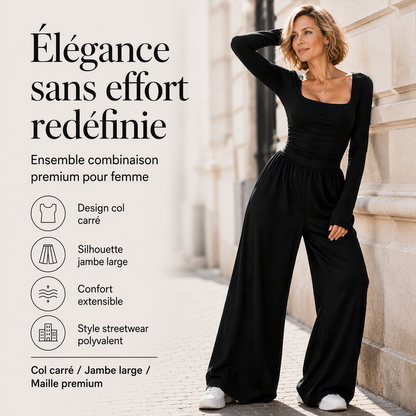 ✨ EEN MOEITELOZE TOTALE LOOK | Damesjumpsuit met vierkante halslijn en wijde pijpen -53 %