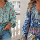 🌸Speciale prijs🌸Vrouwelijke modieuze bedrukte V-hals lange mouw shirt