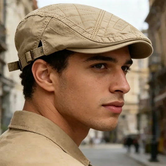🧢Verstelbare, ademende platte pet voor heren🌬️