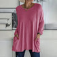 😍Casual Dames T-Shirt met Lange Mouwen & Zakken – Comfortabele Pasvorm en Praktische Stijl