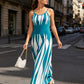 👗50% KORTING Gestreepte spaghetti bandjes jurk, slank & luchtig