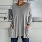 😍Casual Dames T-Shirt met Lange Mouwen & Zakken – Comfortabele Pasvorm en Praktische Stijl