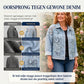 Luchtig damesjack van denim met bloemenprint en patchwork van kant