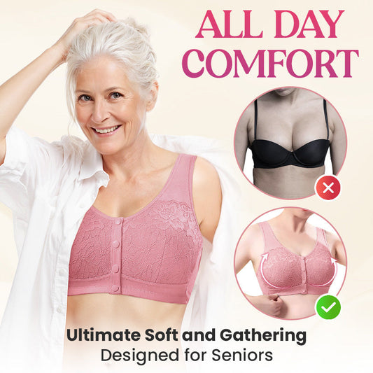 ⏳Tijdelijke aanbieding: 50% korting⏰Comfortabele, draadloze, figuurcorrigerende beha met sluiting aan de voorkant👙