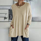 😍Casual Dames T-Shirt met Lange Mouwen & Zakken – Comfortabele Pasvorm en Praktische Stijl