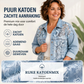 Luchtig damesjack van denim met bloemenprint en patchwork van kant