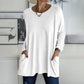 😍Casual Dames T-Shirt met Lange Mouwen & Zakken – Comfortabele Pasvorm en Praktische Stijl
