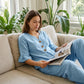 👚👖 Dames Set met Ruches Top & Wijde Pijpen Broek – Elegant & Comfortabel ✨