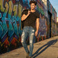 Modieuze gescheurde skinny jeans voor heren