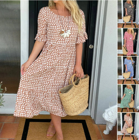 🔥50K+ SOLD Zomer Jurk 👗 Chic Polkadot Look🌸 Elegant & Flatterend
