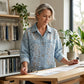 Luchtig damesjack van denim met bloemenprint en patchwork van kant