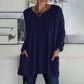 😍Casual Dames T-Shirt met Lange Mouwen & Zakken – Comfortabele Pasvorm en Praktische Stijl