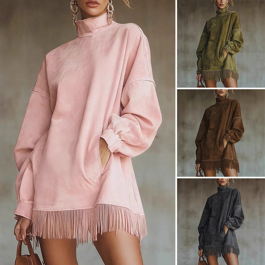 【S-3XL】💖Jurk met lange mouwen en franjes