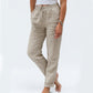 🌸Nieuwe collectie 50% KORTING!🏖️ Elastische Taille Katoen-Linnen Dames Casual Broek 👖