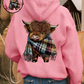 🐮 50% KORTING!!🎁Schattig sweatshirt met capuchon en fleecevoering met Highland Cow-motief