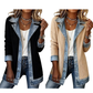 ⌛Tijdelijke aanbieding – Elegante denimjas voor dames met geribbelde brei-inzetstukken