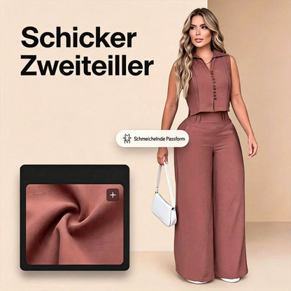 🛍️50 % korting – 2-delige set met mouwloze top en broek, zachte katoenen stof, comfortabel en veelzijdig voor dagelijks gebruik🌿