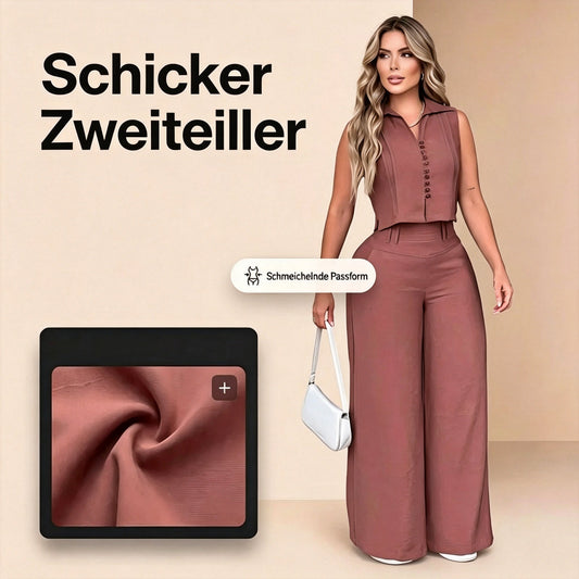 🛍️50 % korting – 2-delige set met mouwloze top en broek, zachte katoenen stof, comfortabel en veelzijdig voor dagelijks gebruik🌿