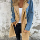 Denim Jas met Kraag en Lapwerk Ontwerp
