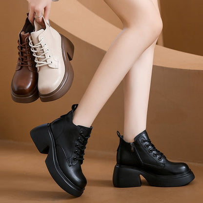 [Perfect Cadeau] Vintage Winter Chunky Hakken Enkellaarsjes voor Dames