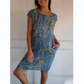 🌷2025 Hete verkoop - 49%korting🍀Jurk met ronde hals en botanische print voor dames