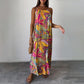 Mouwloze lange jurk met print