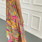 Mouwloze lange jurk met print