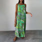 Mouwloze lange jurk met print