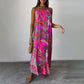 Mouwloze lange jurk met print