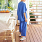 Set wijde broek met 3/4 mouwen voor vrouwen