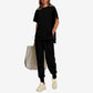 Casual Loose Fit Tweedelig T-shirt & Broek Trainingspak Set Dames
