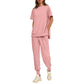 Casual Loose Fit Tweedelig T-shirt & Broek Trainingspak Set Dames