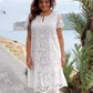 Elegante Witte Jurk met Uitgesneden Bloemen voor Dames in Grote Maten