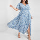 Dames Bohemian Bloemenprint Maxi Jurk met Elastische Taille