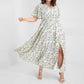 Dames Bohemian Bloemenprint Maxi Jurk met Elastische Taille