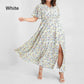 Dames Bohemian Bloemenprint Maxi Jurk met Elastische Taille