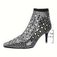 ✨2024 nieuwe producten👡Hoge hakken met puntige neus en mesh ontwerp met glitter strass