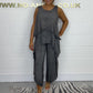 Casual Mouwloze Losse Top en Broekpak voor Plus Size Vrouwen