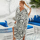 Casual Flowing V-Hals Lange Badpak Cover Ups