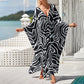 Casual Flowing V-Hals Lange Badpak Cover Ups