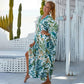 Casual Flowing V-Hals Lange Badpak Cover Ups
