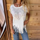 💞Effen dames-T-shirt met korte mouwen, hot print en gerafelde zoom