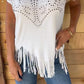 💞Effen dames-T-shirt met korte mouwen, hot print en gerafelde zoom