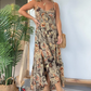 🔥Beperkte tijd 50% korting💕Dames Sexy Spaghetti Bandjes Bloemenprint Lange Jurk